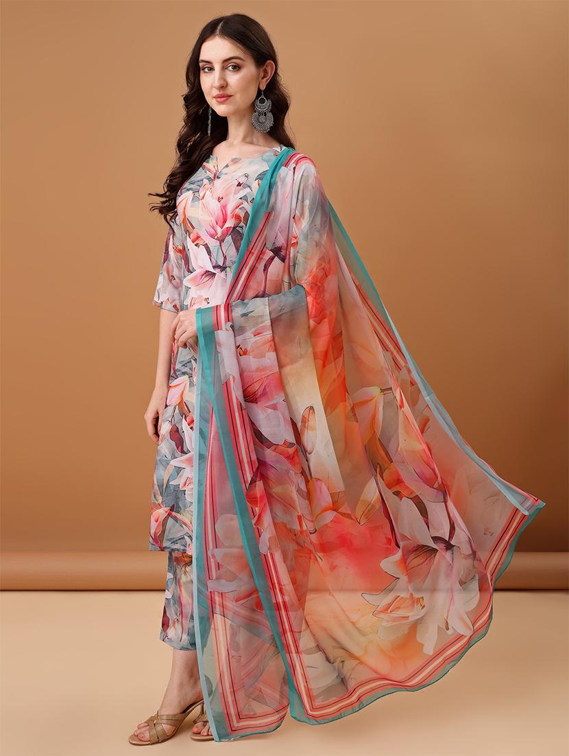 women multi color kurta pant set with dupatta - 21461311 - Standard Image - 2