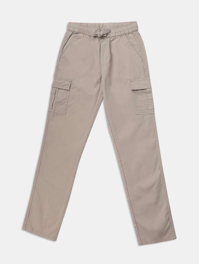 beige cotton cargos trouser