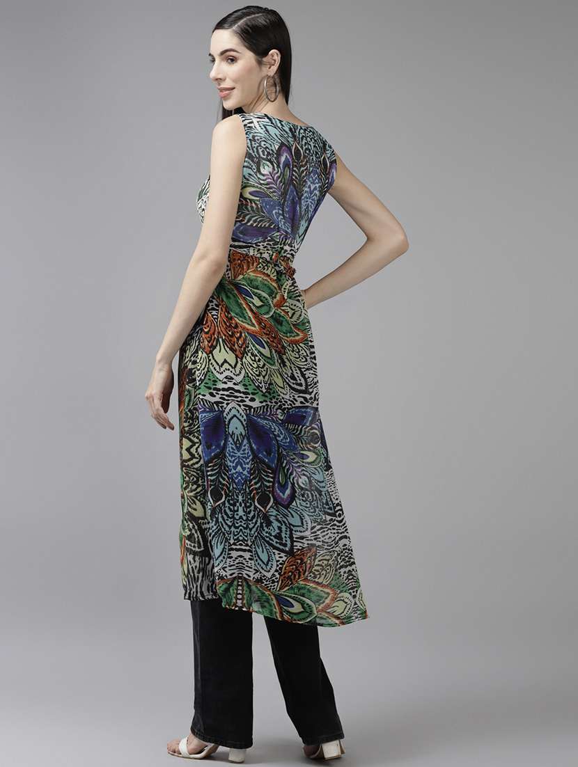 multicolored printed a-line top - 21461403 - Standard Image - 2