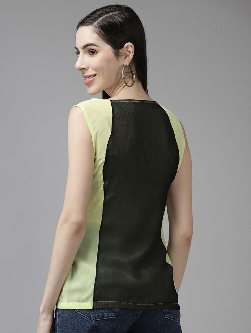lemon color block straight top - 21461423 -  Standard Image - 2