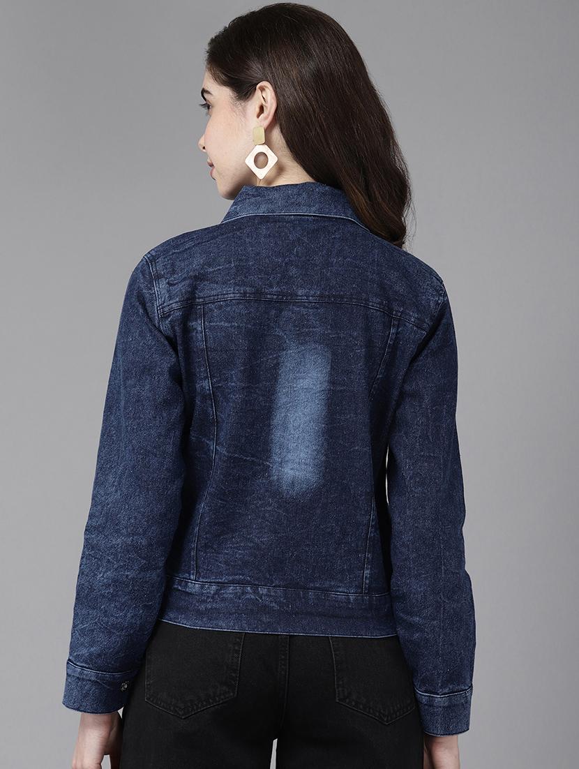 navy blue denim summer jacket - 21461488 - Standard Image - 2