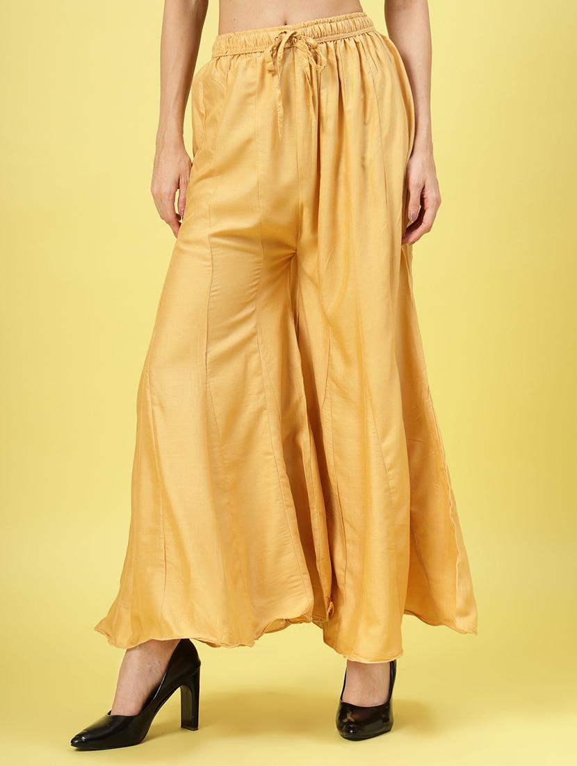 women beige rayon flared palazzo - 21462110 -  Zoom Image - 0