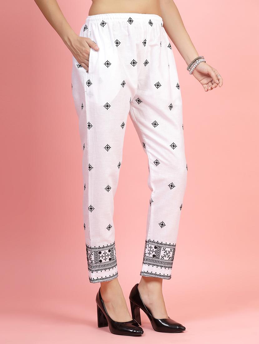 women white cotton peg trouser - 21462111 - Standard Image - 2