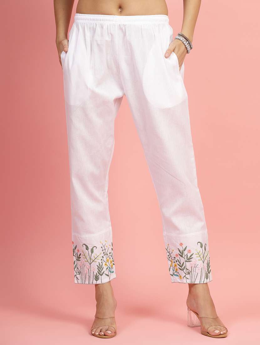 women white cotton peg trouser