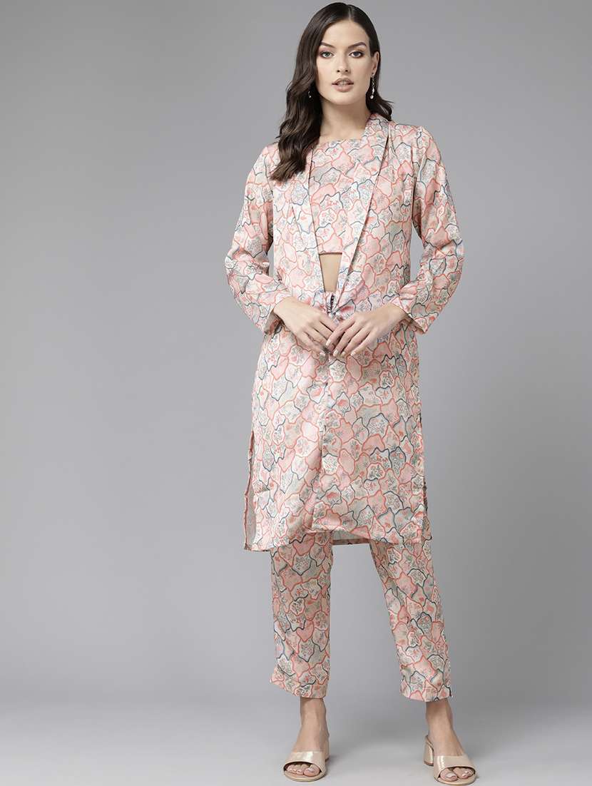 women printed top and trouser set - 21462123 -  Standard Image - 2