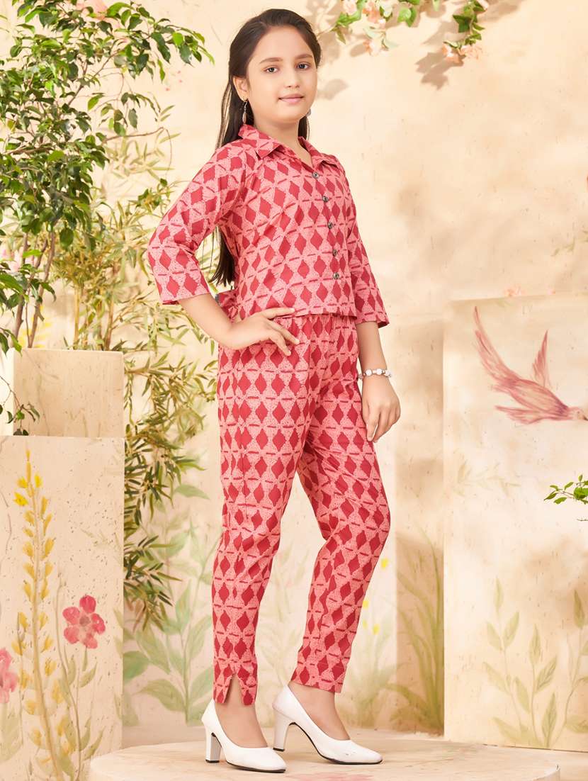 girls printed full length twin set - 21462184 -  Standard Image - 2