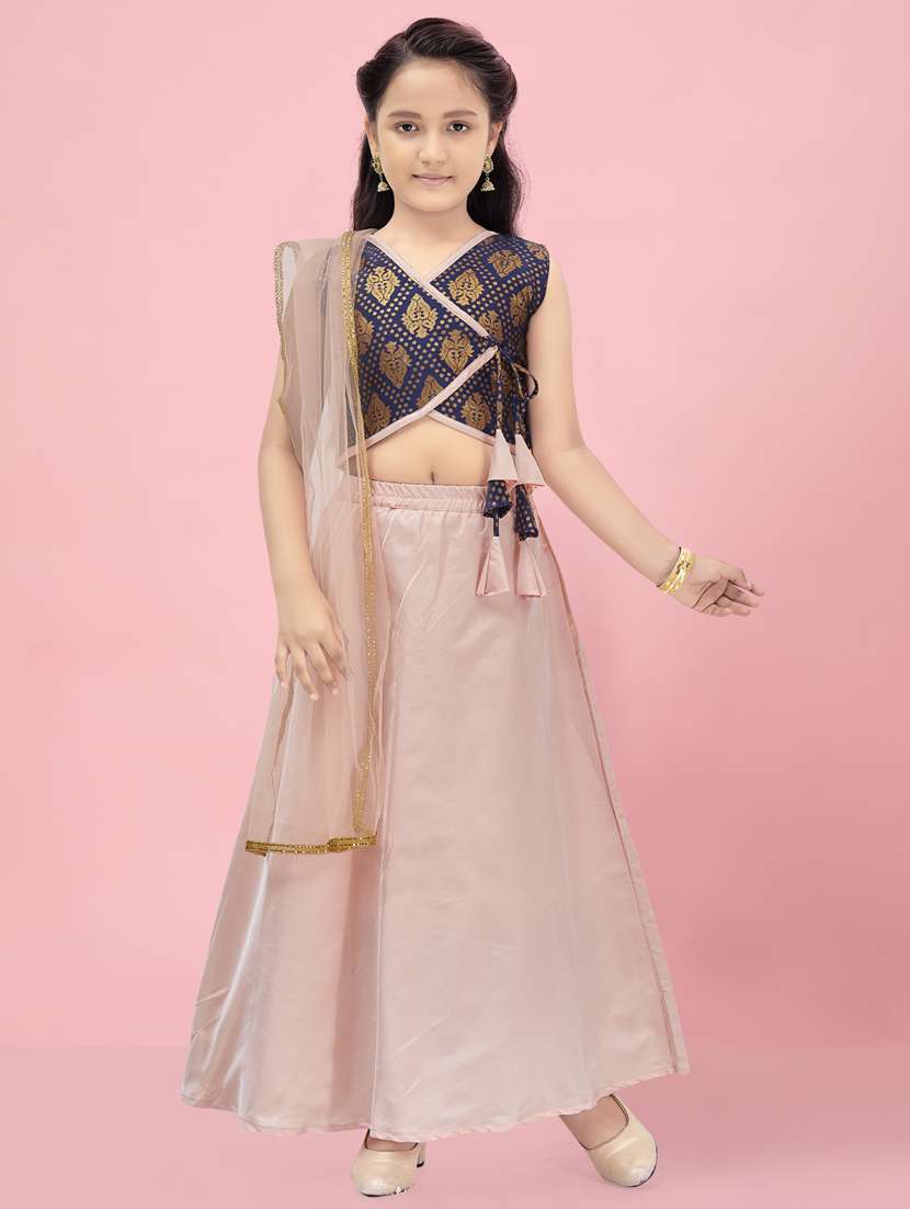 girls self design silk lehenga choli - 21462197 -  Standard Image - 2