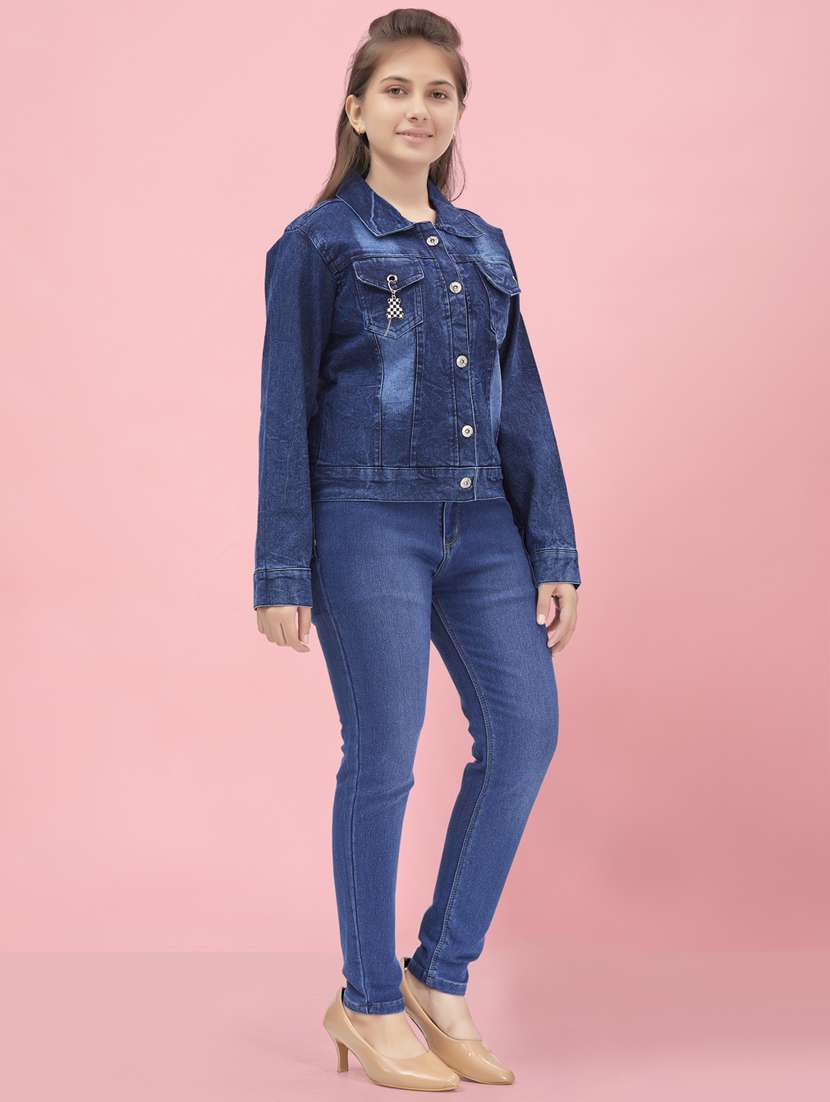 girls washed denim jacket - 21462222 - Standard Image - 2