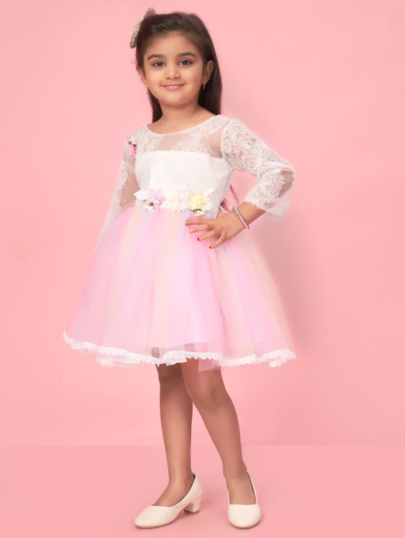 girl cotton blend party wear frock - 21462292 - Standard Image - 2