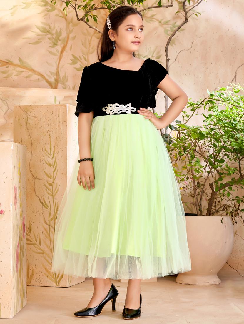 girl cotton blend party wear frock - 21462374 - Standard Image - 2