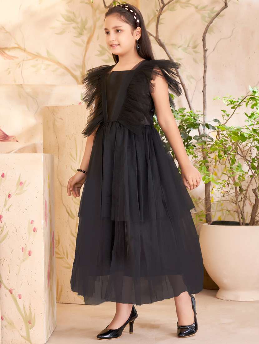girls black solid frock - 21462381 -  Standard Image - 2