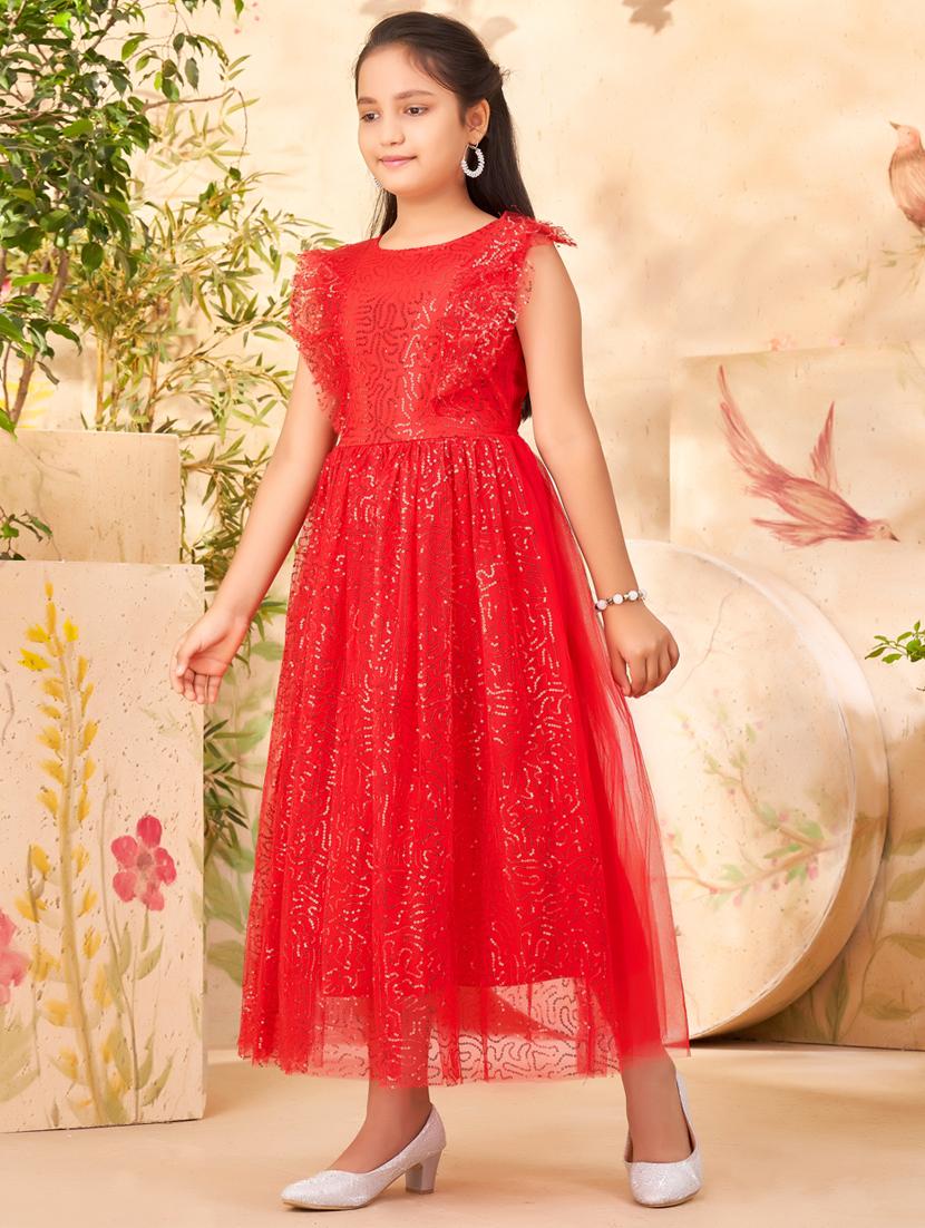 red cotton blend frock - 21462386 - Standard Image - 2