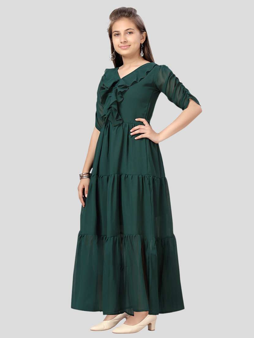 girls full length solid frock - 21462508 - Standard Image - 2