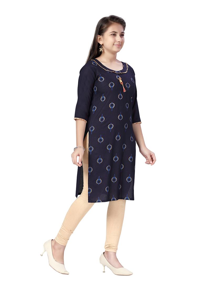 girls printed kurta pant set - 21462527 - Standard Image - 2