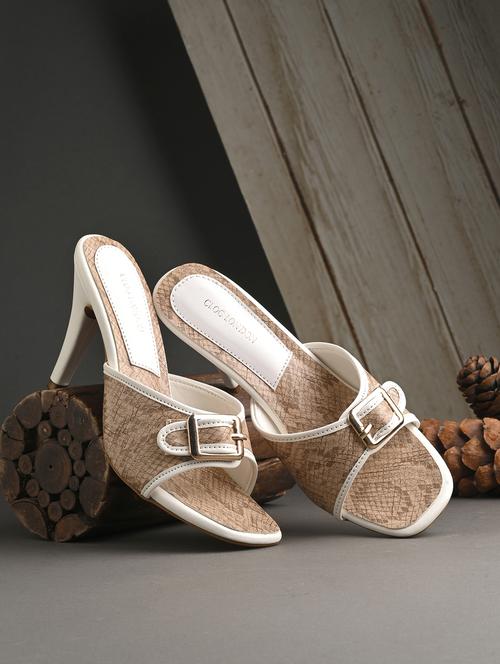 brown synthetic slip on sandals - 21463005 - Standard Image - 0