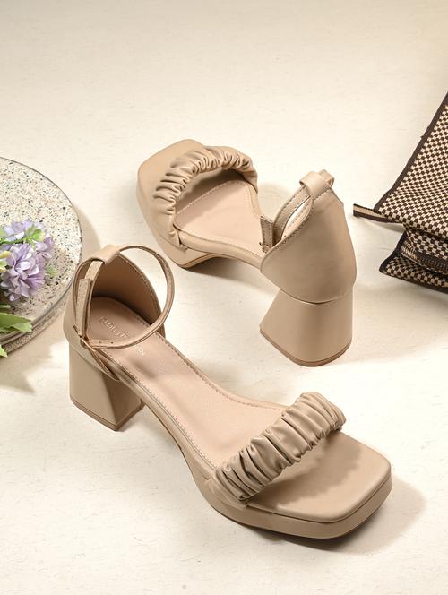 beige synthetic back strap sandals - 21463006 -  Standard Image - 0
