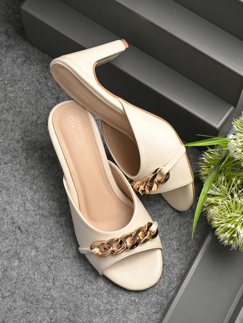 beige synthetic slip on sandals - 21463012 -  Standard Image - 0