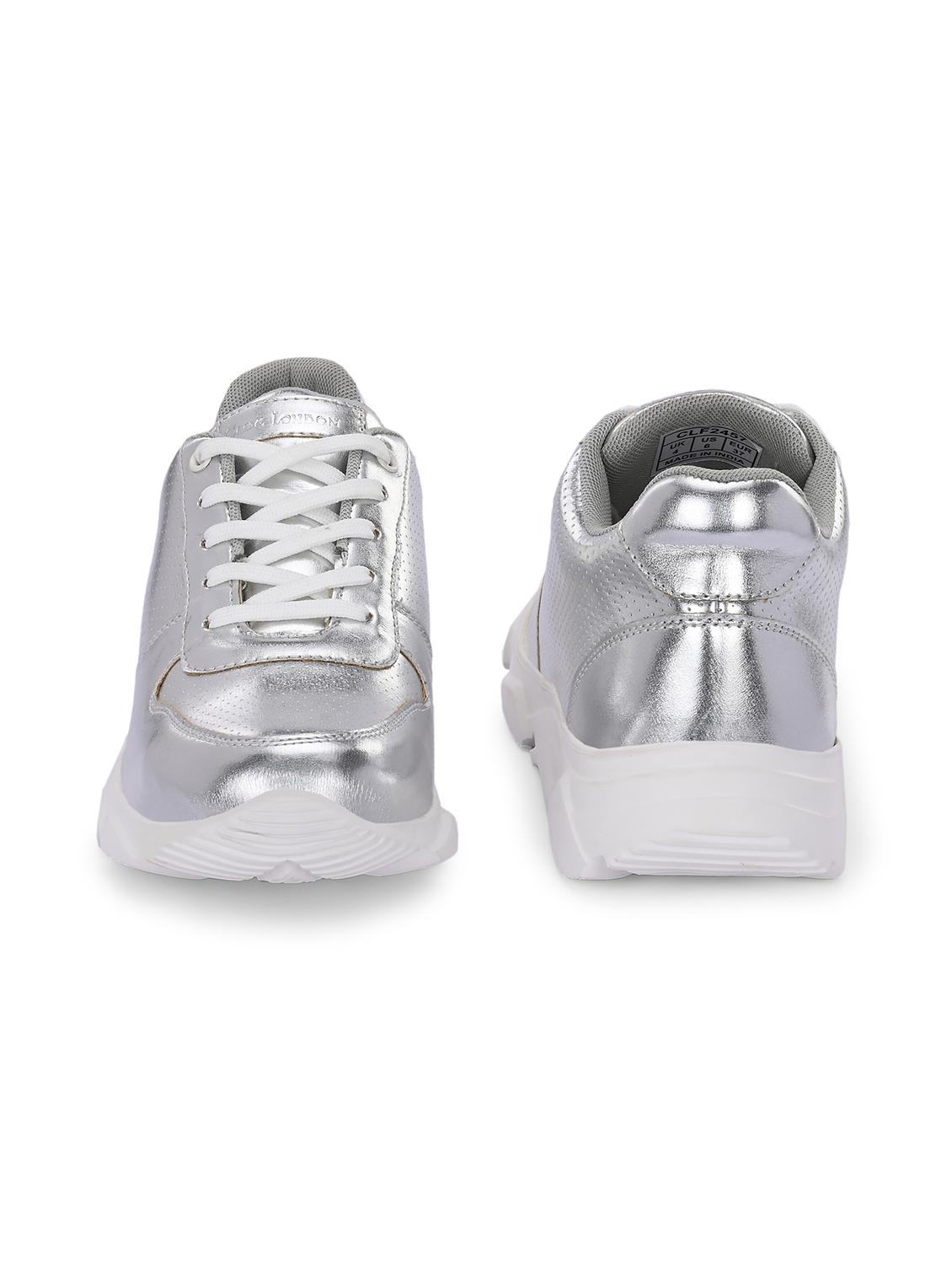 silver lace-up sneakers - 21463024 - Standard Image - 2