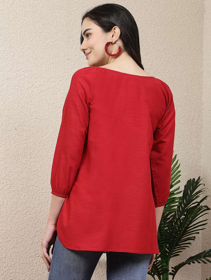 women red embroidered top - 21463038 -  Standard Image - 2
