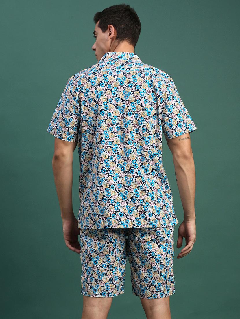 men printed shirt & shorts co-ord set - 21463209 - Standard Image - 2