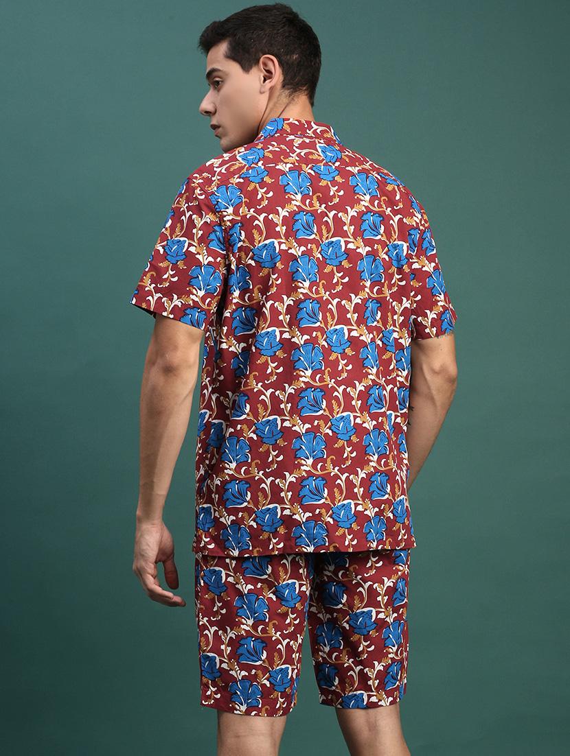 men printed shirt & shorts co-ord set - 21463212 - Standard Image - 2