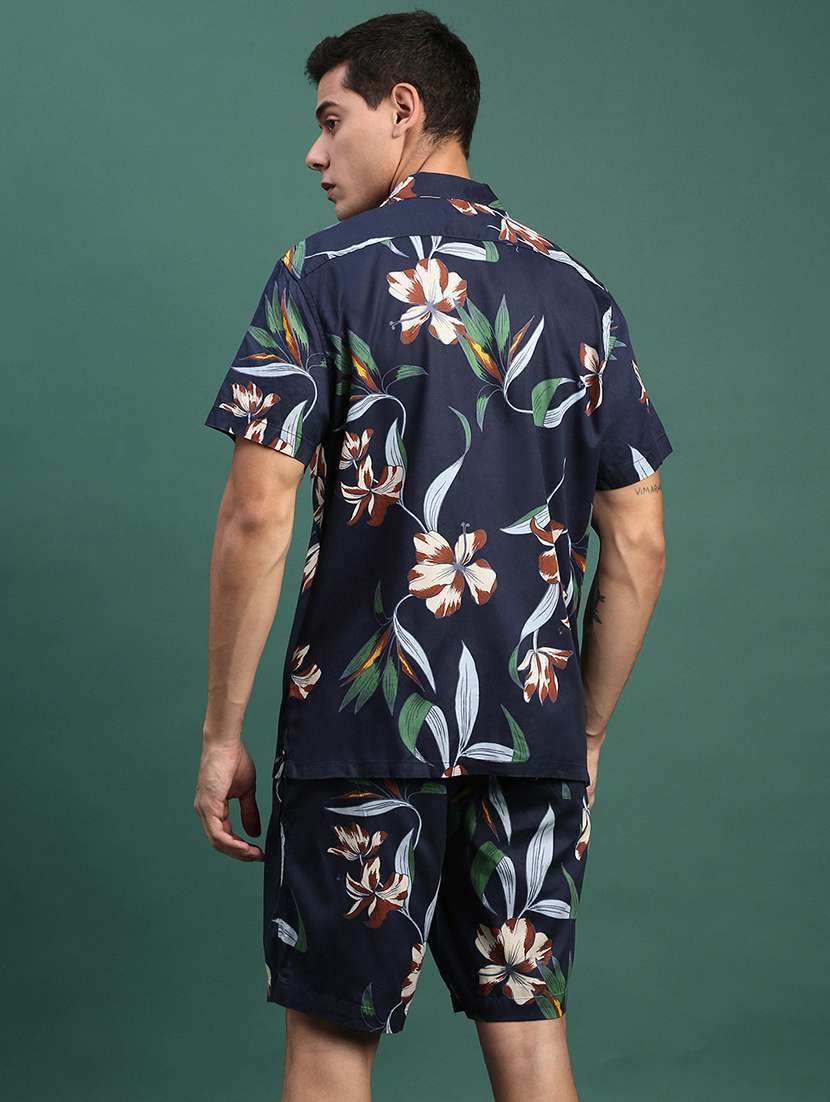 men printed shirt & shorts co-ord set - 21463219 -  Standard Image - 2