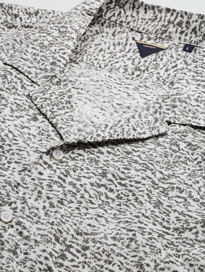 men printed short sleeve casual shirt - 21463250 -  Standard Image - 7