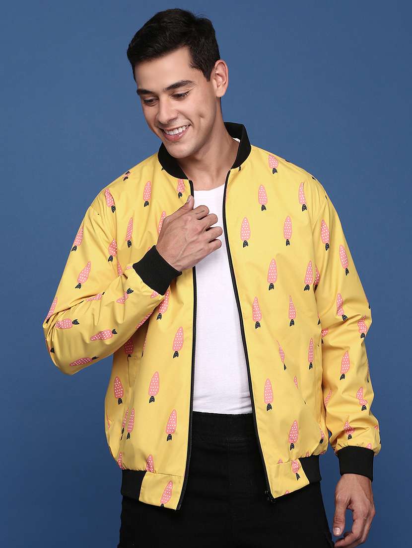 men printed bomber jacket