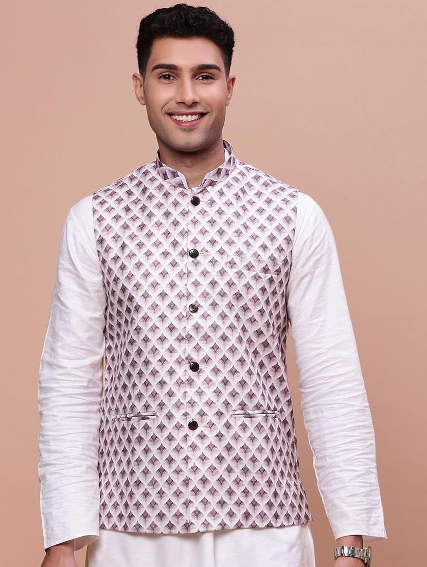 men mandrain neck nehru jacket - 21463326 - Zoom Image - 0