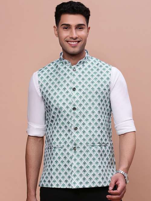 men mandrain neck nehru jacket - 21463327 -  Standard Image - 0