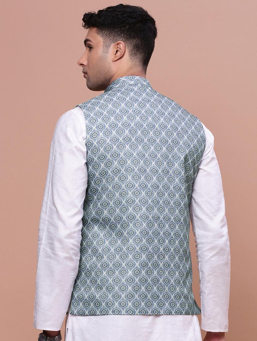 men mandrain neck nehru jacket - 21463337 - Standard Image - 2