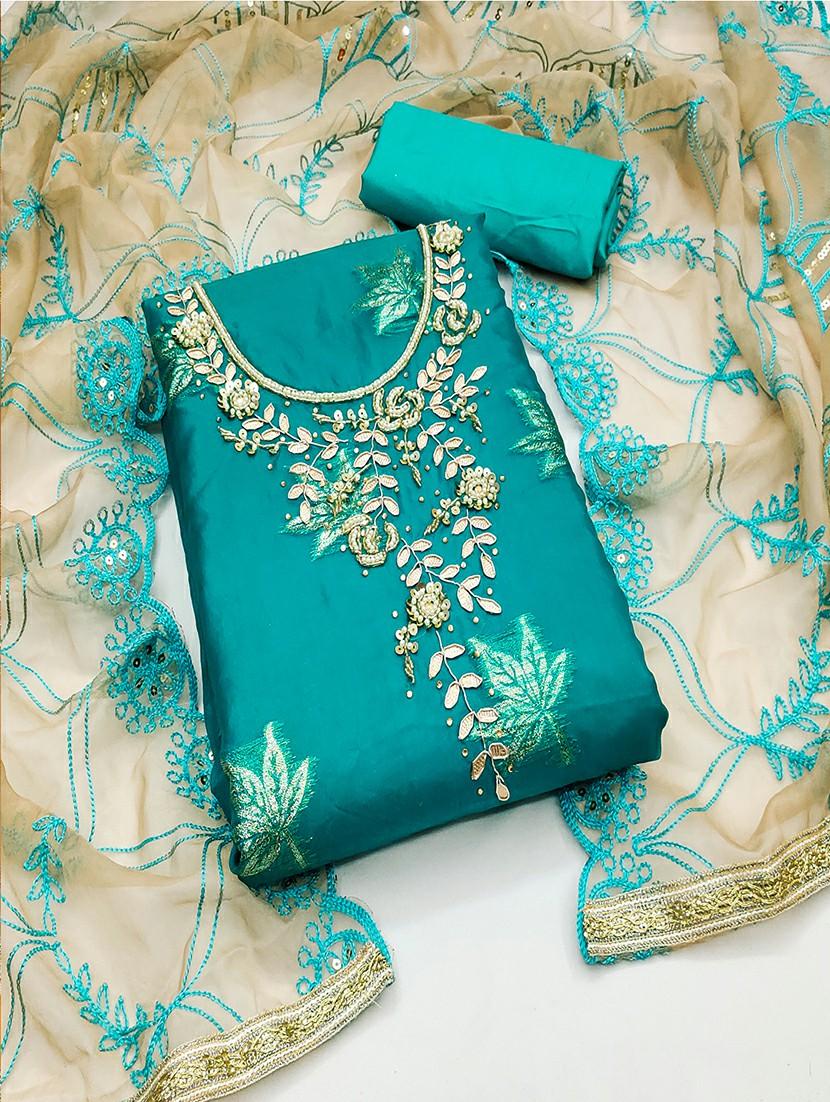 women embroidered unstitched suits