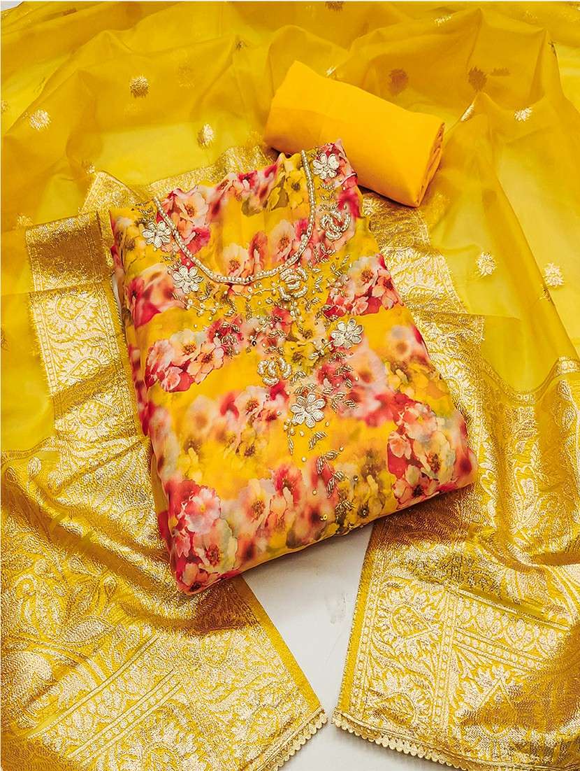 women floral printed unstitched suits