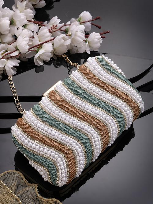 women embroidered box clutch - 21463432 - Standard Image - 0