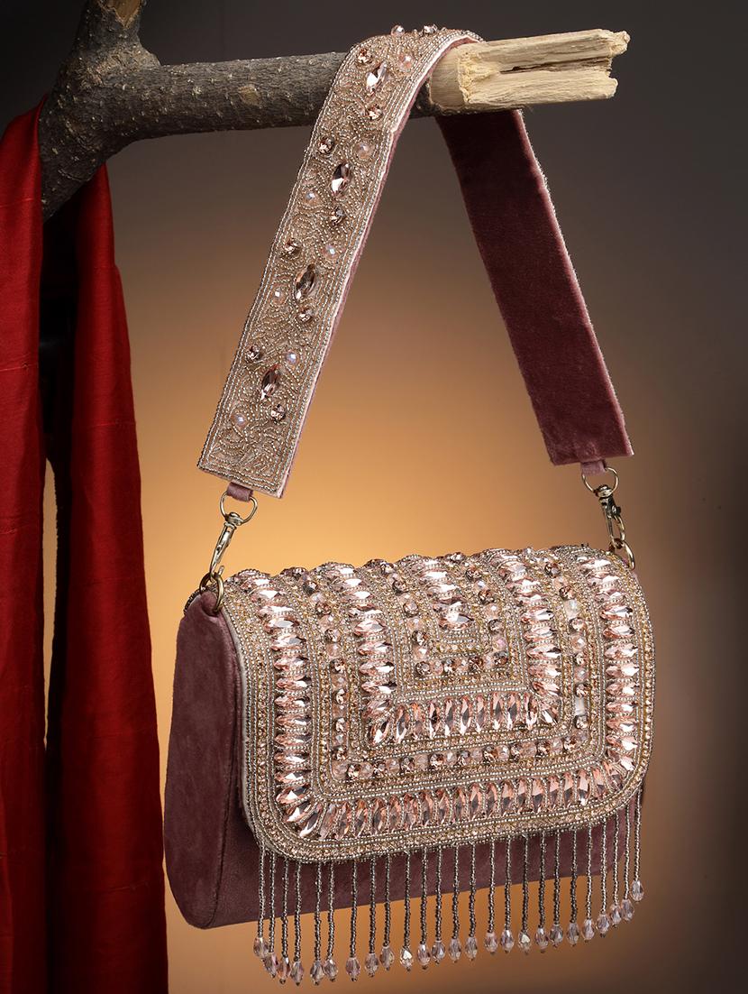 pink embellished fold over clutch - 21463447 -  Zoom Image - 0