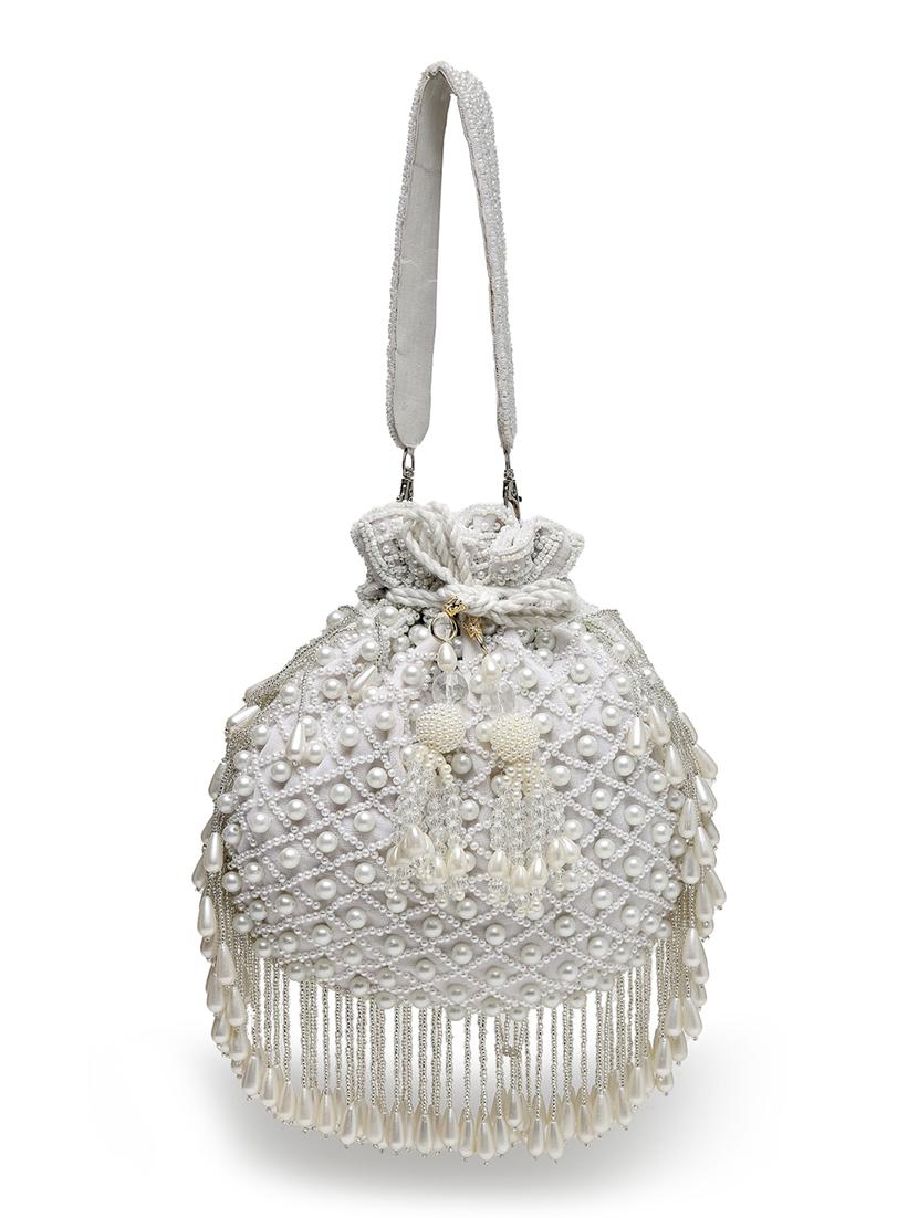 women white velvet ethnic potli - 21463453 - Zoom Image - 0