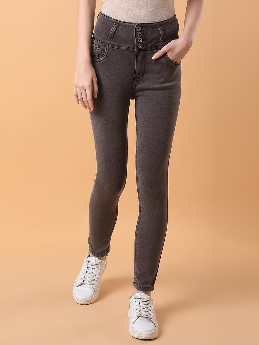 women solid high rise slim fit jean - 21463461 -  Zoom Image - 0