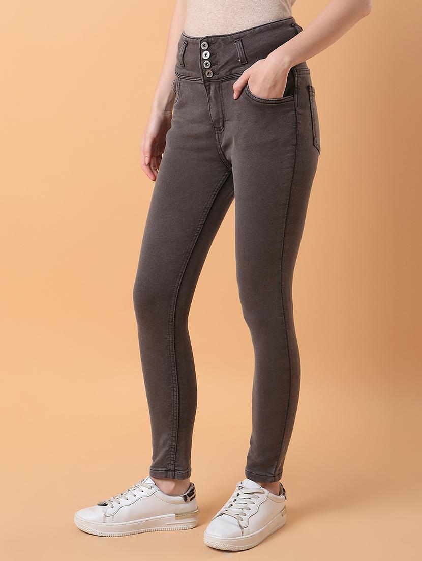 women solid high rise slim fit jean - 21463461 - Standard Image - 2