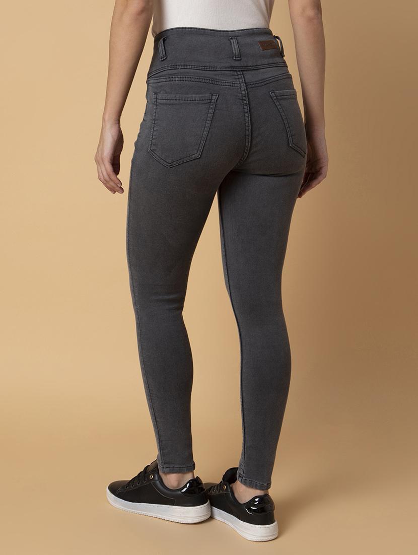 women solid high rise slim fit jean - 21463462 - Standard Image - 2