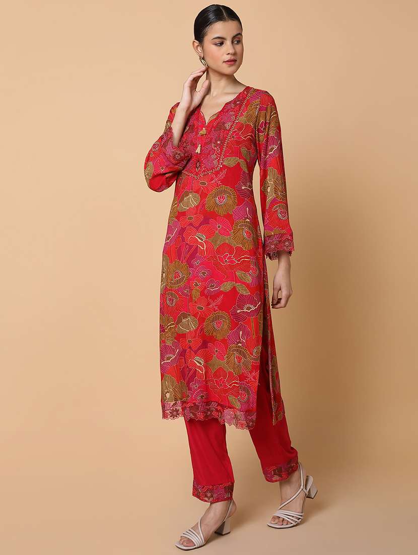 women floral printed kurta pant set with dupatta - 21463472 -  Standard Image - 2