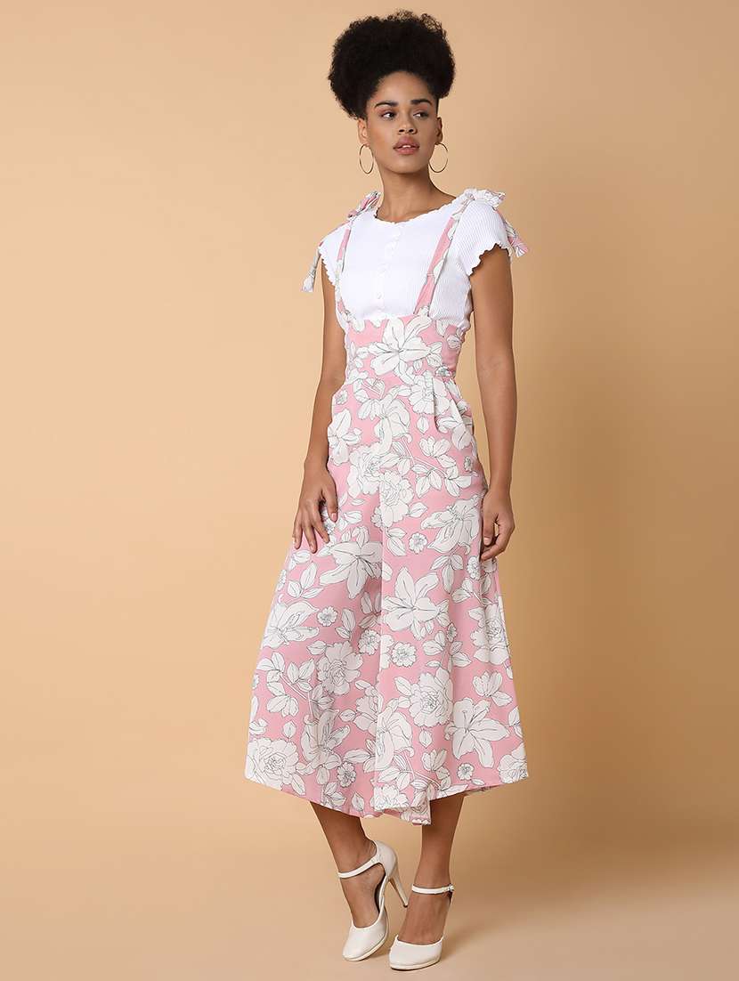 pink floral print calf length jumpsuit - 21463476 -  Standard Image - 2