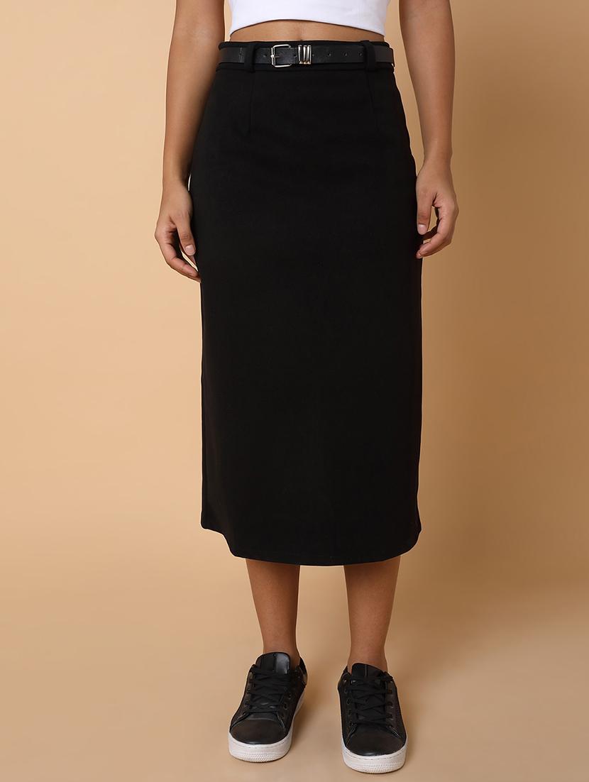 black acrylic straight skirts - 21463483 - Zoom Image - 0