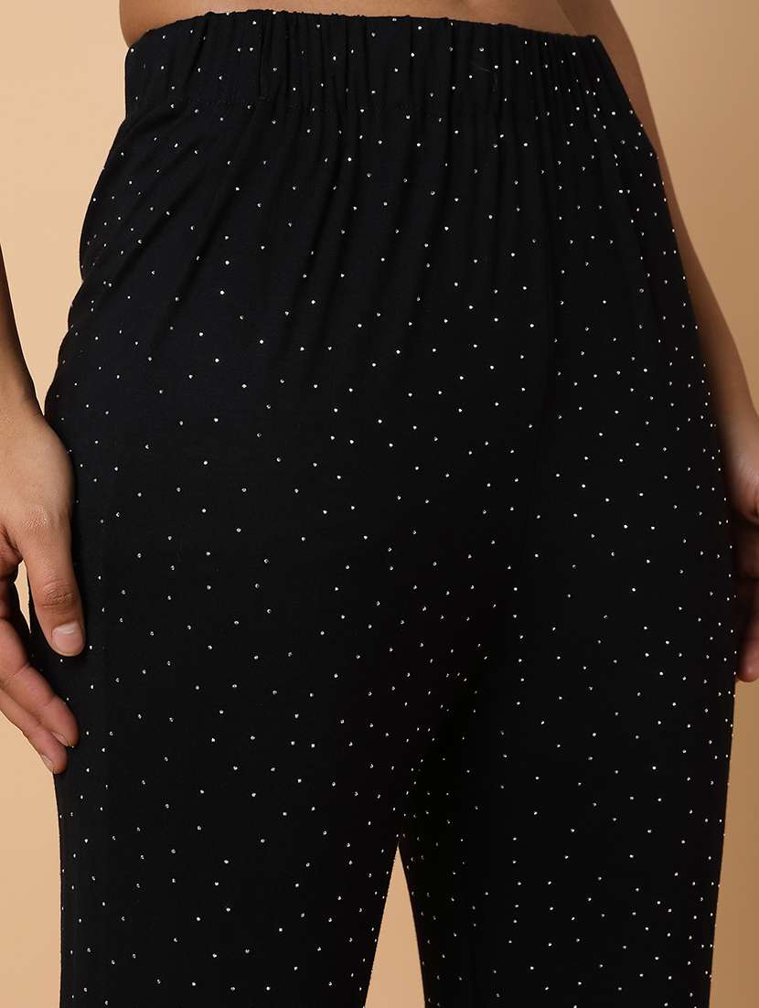 women black cotton blend top and trouser co-ord set - 21463496 -  Standard Image - 7