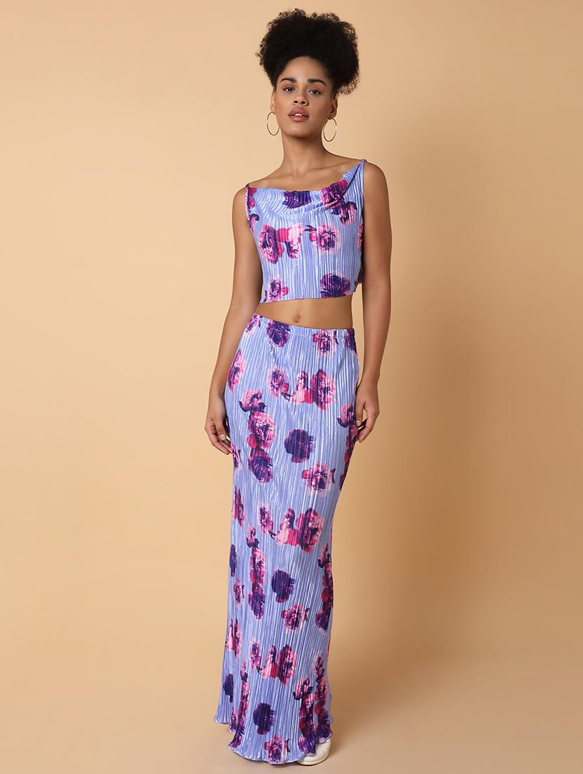 women printed top and skirt co-ord set