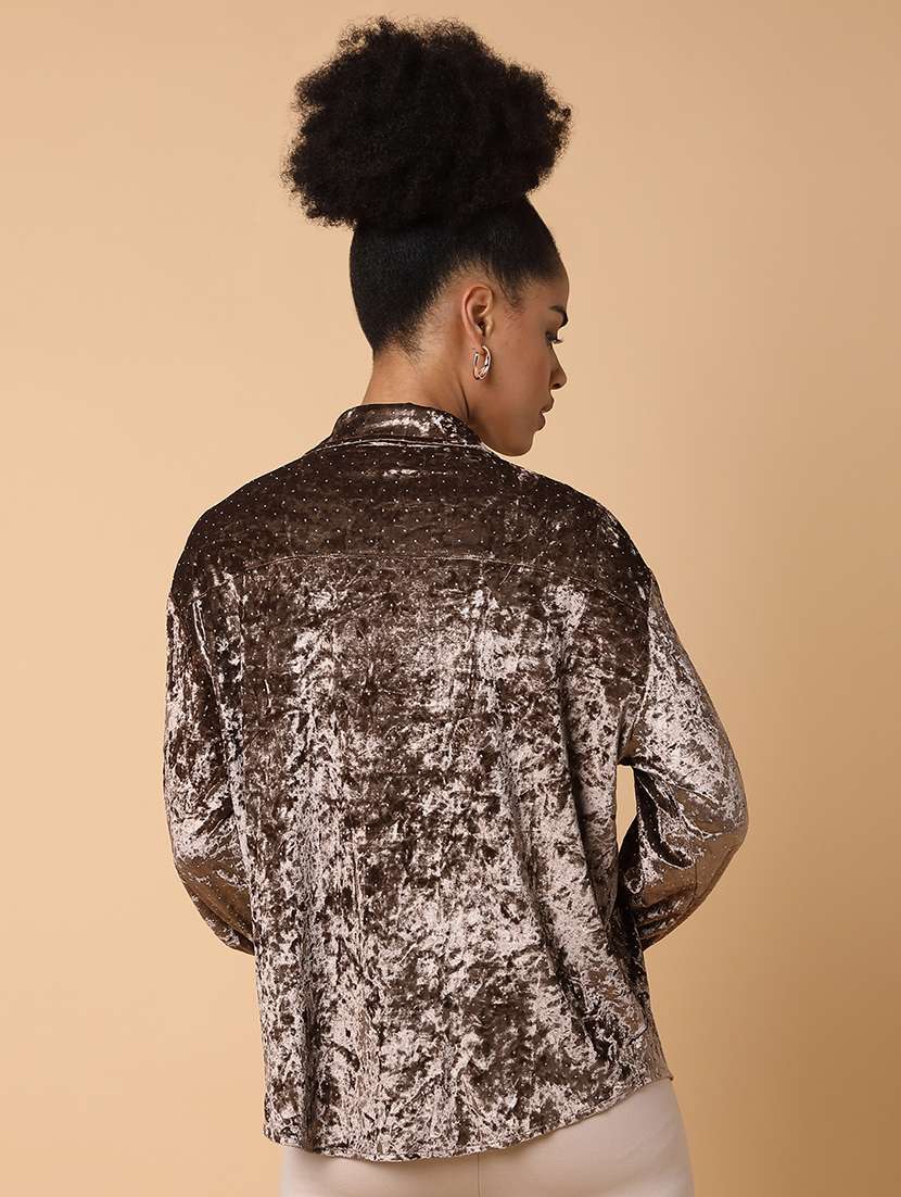 women solid long sleeves shirt - 21463504 - Standard Image - 2