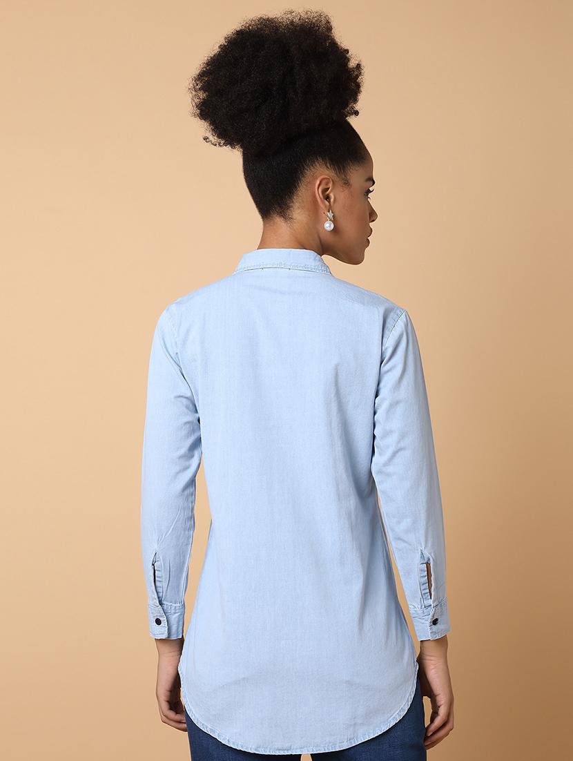 women solid long sleeves shirt - 21463508 - Standard Image - 2