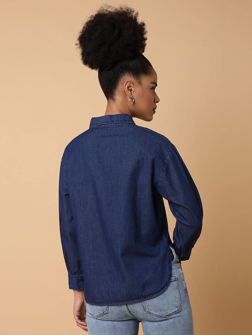 women solid long sleeves shirt - 21463510 - Standard Image - 2