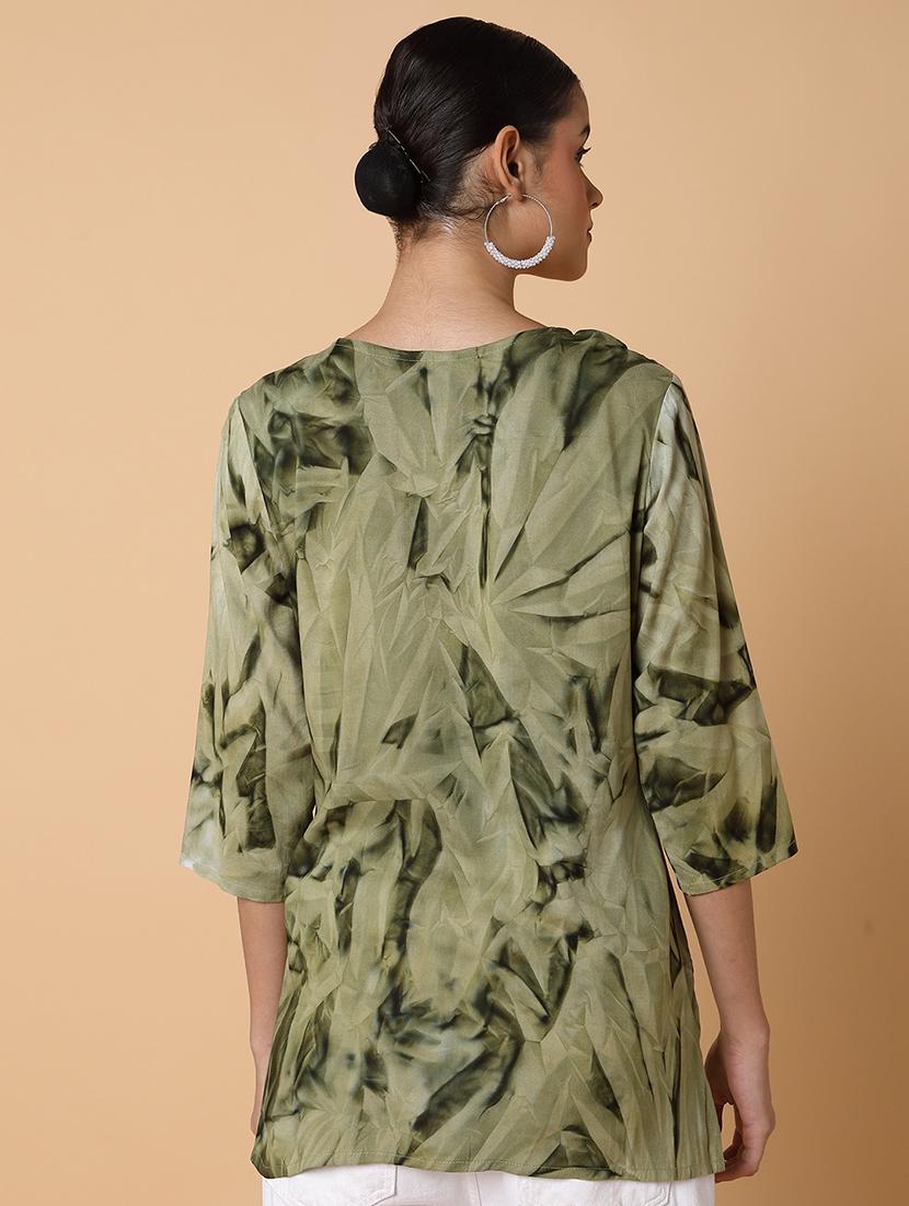 women olive chikankari straight kurti - 21463525 - Standard Image - 2