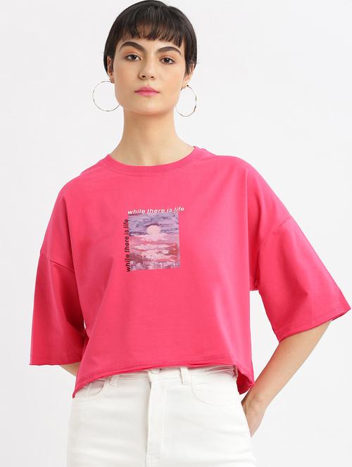 women printed boxy t-shirt - 21463539 -  Standard Image - 0