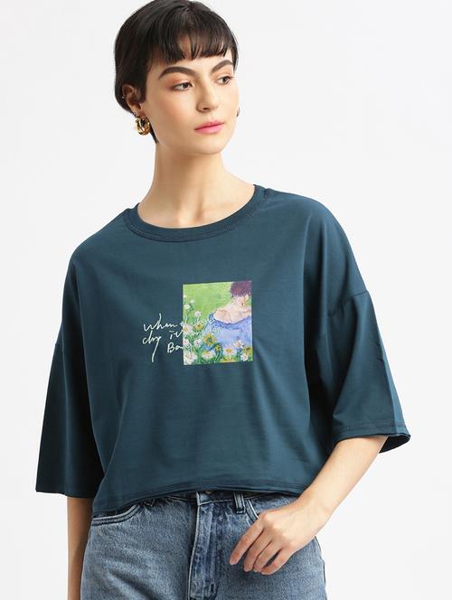 women printed boxy t-shirt - 21463543 -  Standard Image - 0
